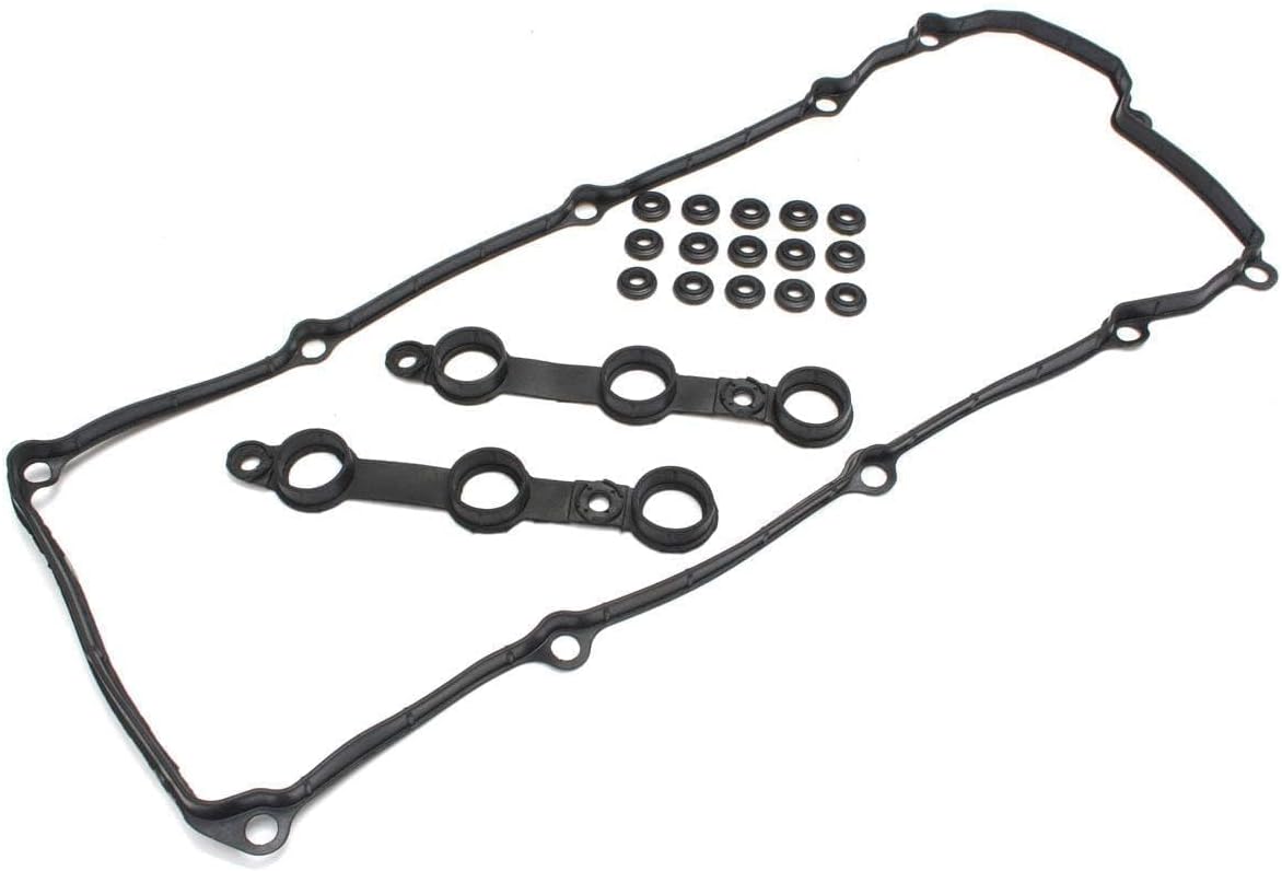 Ensun 11129070532 Engine Valve Cover Gasket Set + 15 Grommets kit Compatible with E36 E39 Z3 M52 S52