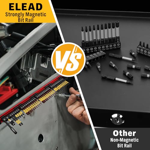 Image of ELEAD 38-Piece Hex | Torx | Phillips Screwdriver Bit Set with 2.5 inch & 4 inch Bit Holder, Magnetic Bit Storage Rail, Allen Wrench Drill Bit Set, Tamper Proof Star Bit Set, S2 Steel