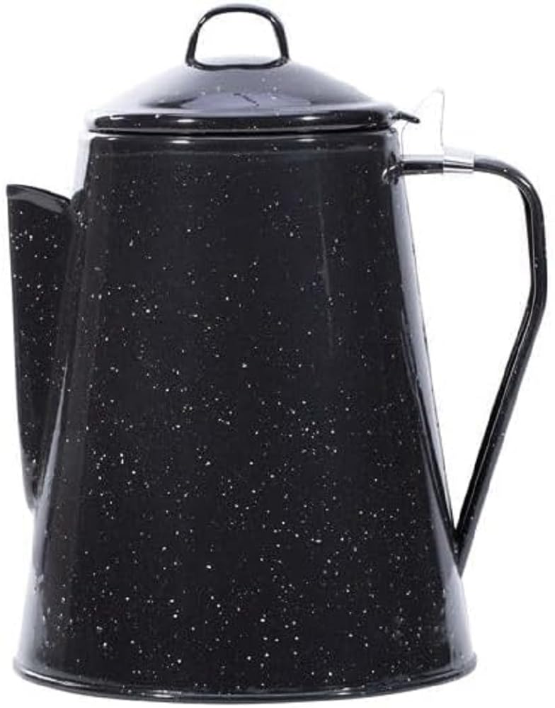 Mil-Tec Western Kaffeekanne Emaille mit Perkolator-Einsatz • Robuster Kaffeezubereiter für 2 Liter • Nostalgische Emaillekanne für 8 Tassen • Outdoor-Kaffeemaschine für Camping & Lagerfeuer