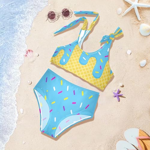 Image of Girls Tankini Swimsuit Bathing Suit Two Piece Bikini Summer Beach Swimwear with Adjustable Strap 3-12 Years