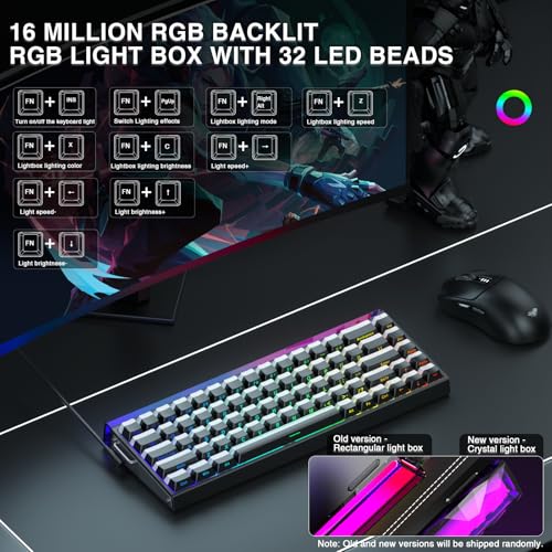Image of AULA Hero 68 HE 60% Gaming Keyboard Wired, Hall Effect Magnetic Switch Keyboard with 8K Hz Polling Rate, Side Printed PBT Keycaps, RGB Backlit Light Box, Customizable Web Software for PC /Mac Gamers