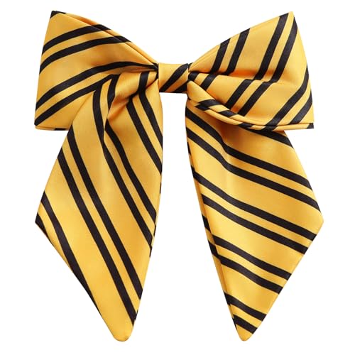 Big Stripe Hair Bow 6 Inch Women French Barrette Clips Wizard Hair Accessories Yellow