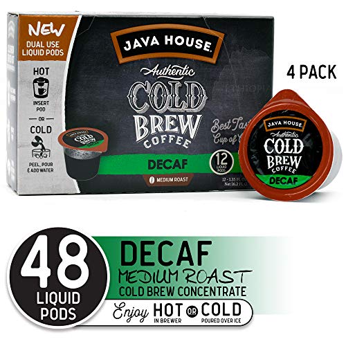Java House Cold Brew Coffee Concentrate Single Serve Liquid Pods 1.35 Fluid Ounces Each 48 Count, Decaf, 64.8 Fl Oz, (Pack Of 4) #TOP1