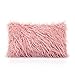 Ojia Deluxe Home Decorative Super Soft Plush Mongolian Faux Fur Throw Pillow Cover Cushion Case (12 x 20 Inch, Pink)