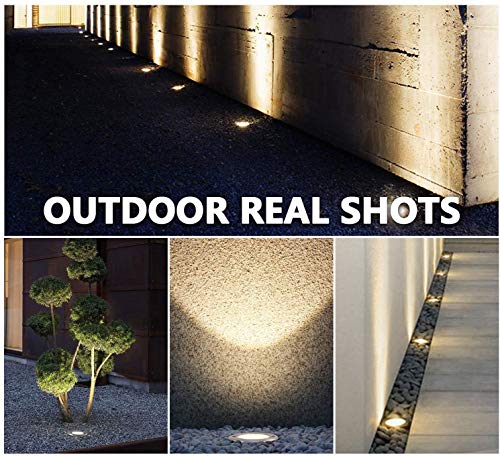 Otdair Solar Ground Lights, 8 LED Outdoor Solar Disk Lights, Waterproof In-Ground Lights, Solar Garden Lights, Landscape Lights for Pathway, Yard, Deck, Patio, Walkway, 12 Packs