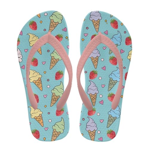 Desserts Girls Sandals Flip Flops Quick Drying Bathroom Slippers Comfy Open Toe Summer Slipper Ultra-Light