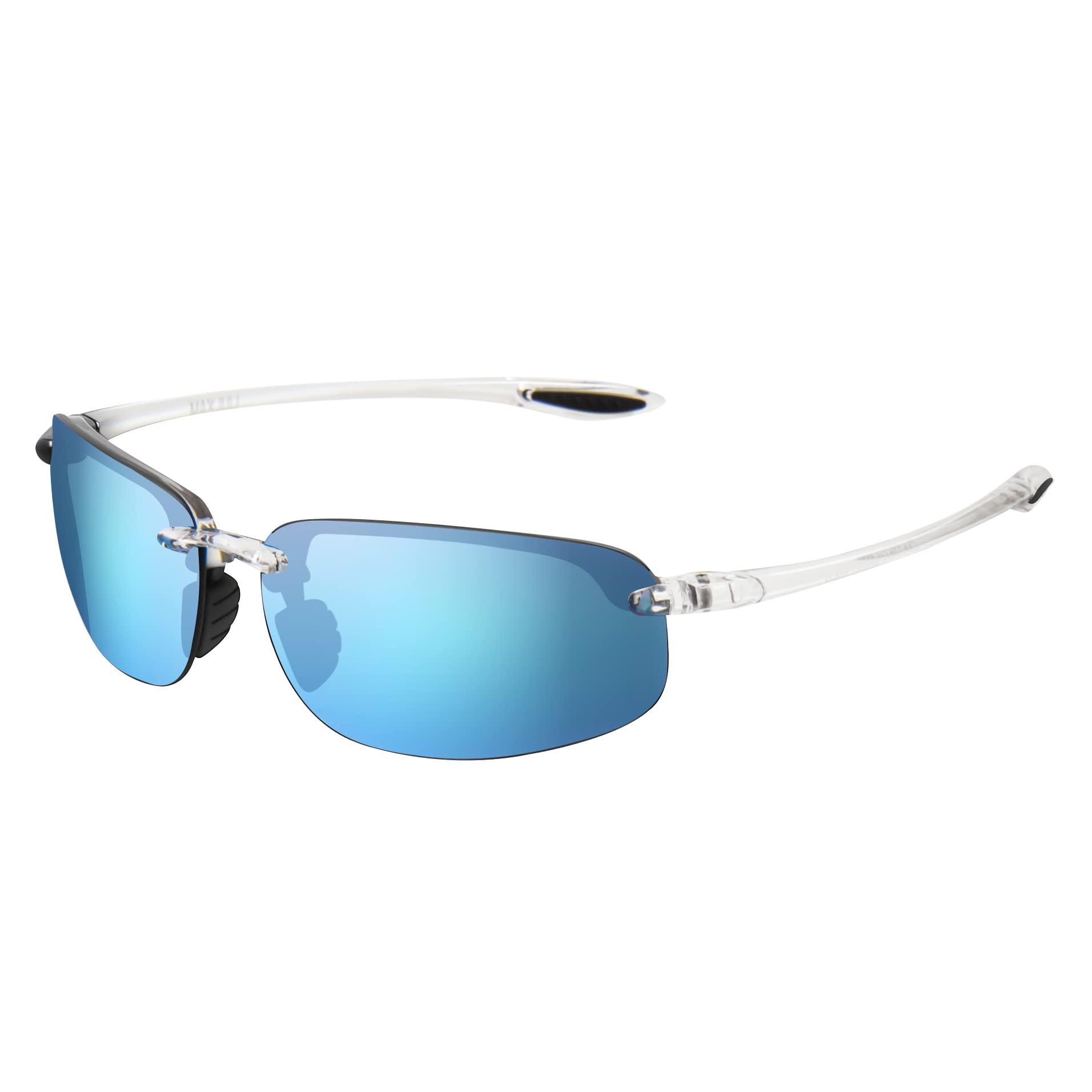 JULI Sports Sunglasses for Men Women Tr90 Rimless Frame for Running Fishing Baseball Driving MJ8001