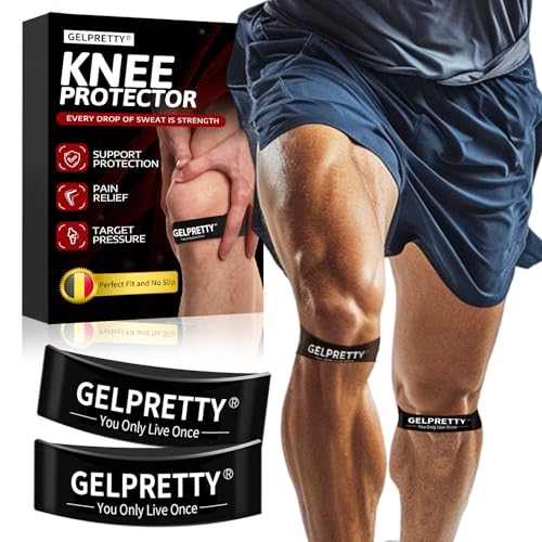 2 Stück Silikon-Patellabandagen Kniescheiben-Kniebandage Atmungsaktive Kniebandage für Sport & Alltag Alltag beim Kein Verrutschen Bequeme Passform für Frauen & Männer (Schwarz Größe M)