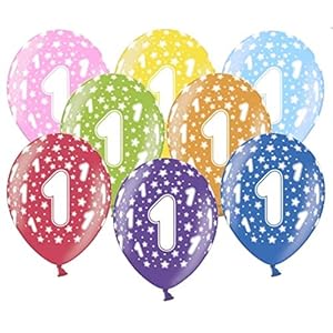 10 kunterbunte Luftballons 1. Geburtstag Ballons 1 Geburtstag Made in EU Metallic 30cm Luftballon 1. Geburtstag Junge…