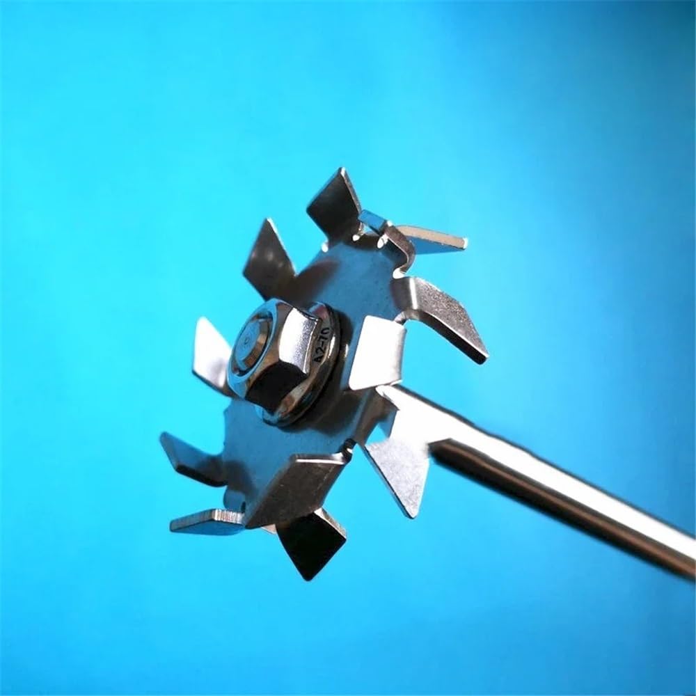 Laborrührpaddel aus Edelstahl 304, Zahnform, Dispersionspaddel mit Rührstab-Set (3–18 cm)(8cm Disk with Rod)