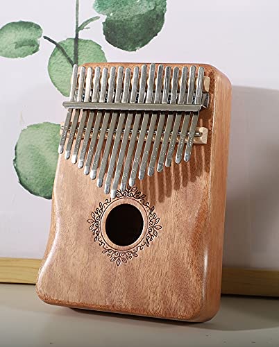 17-Key Kalimba Thumb Piano with Engraved Notes – Portable Solid Wood Instrument for Beginners & Musicians – Light Brown – Ideal Gift for Music Lovers & Kids