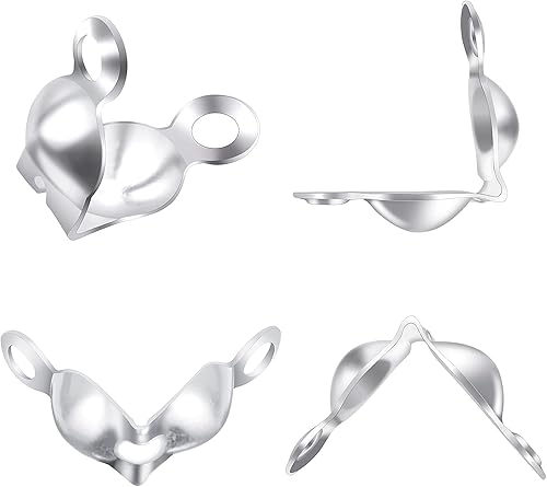 Miniatura 8 de Juego de 1400 cuentas con puntas de nudo, cubiertas de almeja, puntas de crimpado de concha de almeja, cuentas para hacer joyas, puntas de nudo,