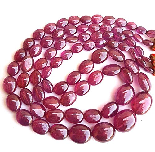 Zoya Gems & Jewellery Mens, Womens Precious Ruby AAA Necklace with Smooth Oval Beads, 2 Strands (18 inches, 6 to 12 mm) (B08ZDKHQY4) Amazon Price History, Amazon Price Tracker