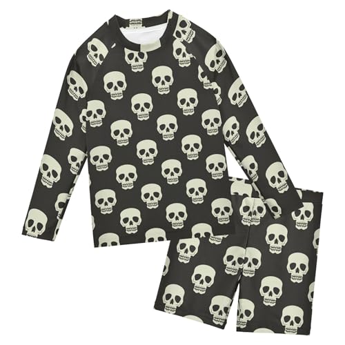 Skull Baby Boys' Toddler Long Sleeved Rashguard Swim Bathing Suit Set B0404395