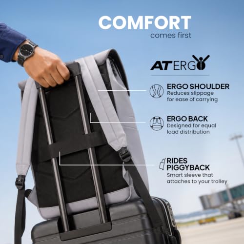 Image of American Tourister City Edge Laptop Backpack | 15.6 Inch Laptop Bag | Front Flap Design | Smart Trolley Sleeve | College & Office Use | Men & Women | Internal Organizer | 1 Year Warranty