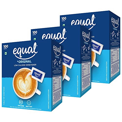 Equal Original Low Calorie Sweetener | Ideal for Diabetic Patients | Sugar Control | 100 Sachet | Pack of 3 (B085XHDSY9) Amazon Price History, Amazon Price Tracker