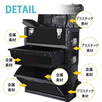 Amazon.co.jp: 3段ツールカート ツールボックス 台車 工具入れ