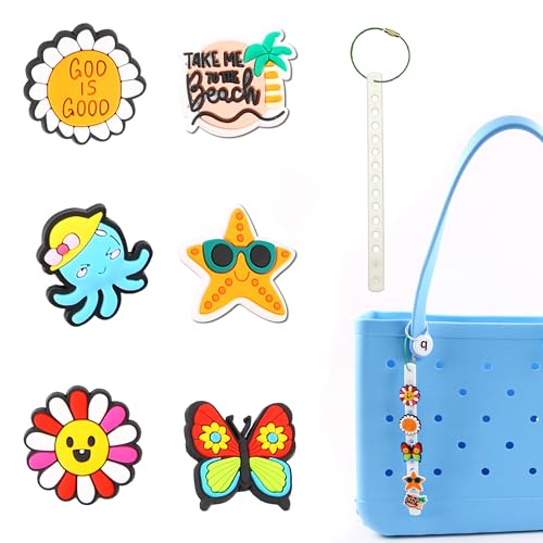 Rubber Charms for Bogg Bag and Simply Southern Totes - Beach Bag Accessories for Women