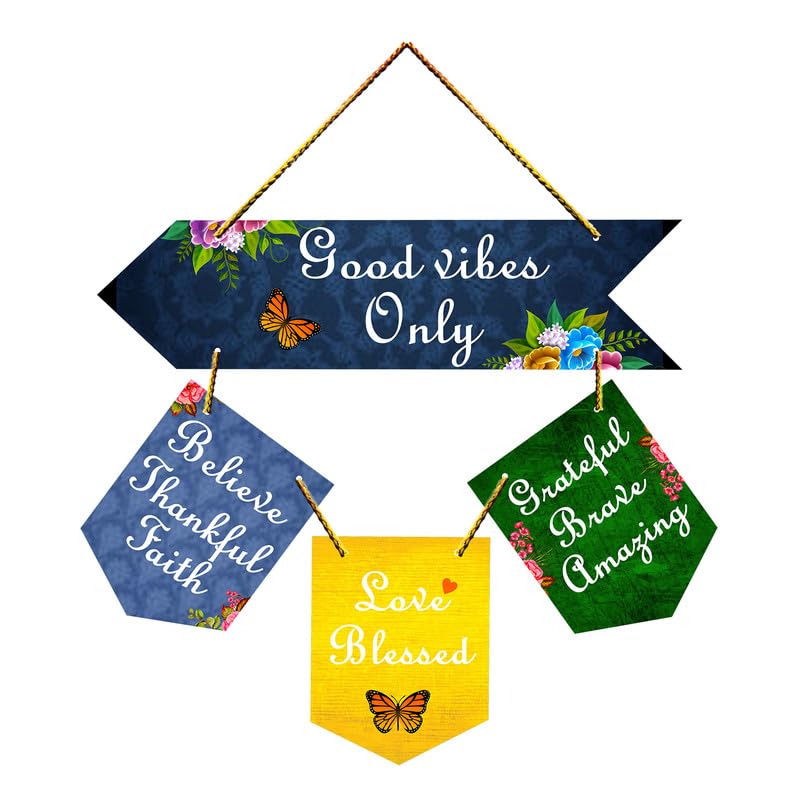 Charmor Good Vibes only Decorative Wall Hanging Decoration for Living Room | Bedroom | Home Decor | Gifts | Hall | Wall Decoration (WH2807)
