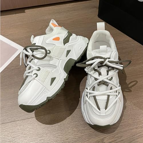 Womens Chunky Sneakers Breathable Mesh Platform Sneakers Casual Lace-Up Walking Shoes4