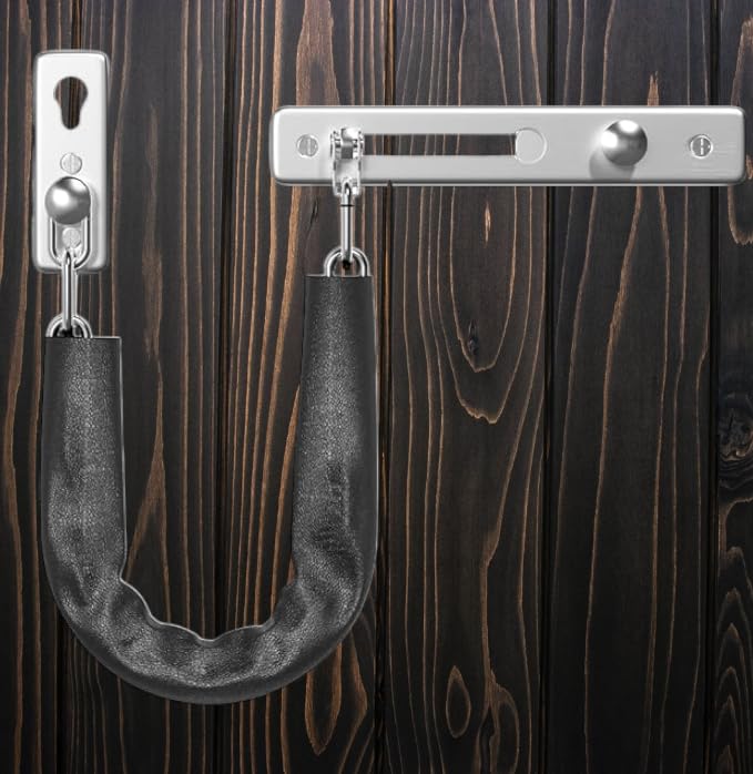 Sturdy L Door Chain Lock Door Guard-Easy Installation WITH Screws-Durable & Secure Lock For Added Home,Hotel Or Apartment Security (SS 304 Door Chain)