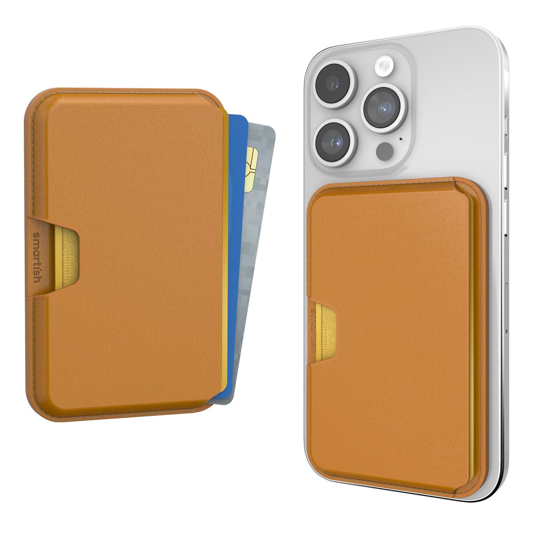 Smartish MagSafe Wallet - Side Hustle - Vegan Leather Slim Detachable Magnetic Card Holder Qi2 Certified iPhone MagSafe Wallet for Apple iPhone 17/16/