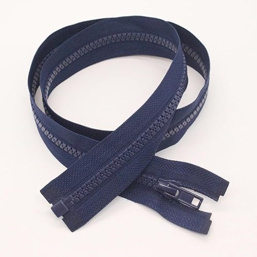Miniatura 2 de YaHoGa 2 cremalleras separadoras #5 de 25 pulgadas para chaquetas de costura, chaqueta con cremallera azul marino, cremalleras de plástico moldeadas