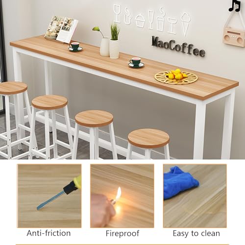 Mesa rectangular para bar de fuerte carga con soporte de metal para cafeterías 7