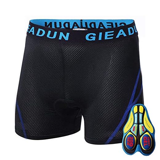 HTTOAR Culotte Ciclismo Hombre, Culotes Ciclista Calzoncillos Transpirable y de Secado Rápido Calzoncillos Bici Culotte Ciclismo Gel (Azul Negro, XX-Large)