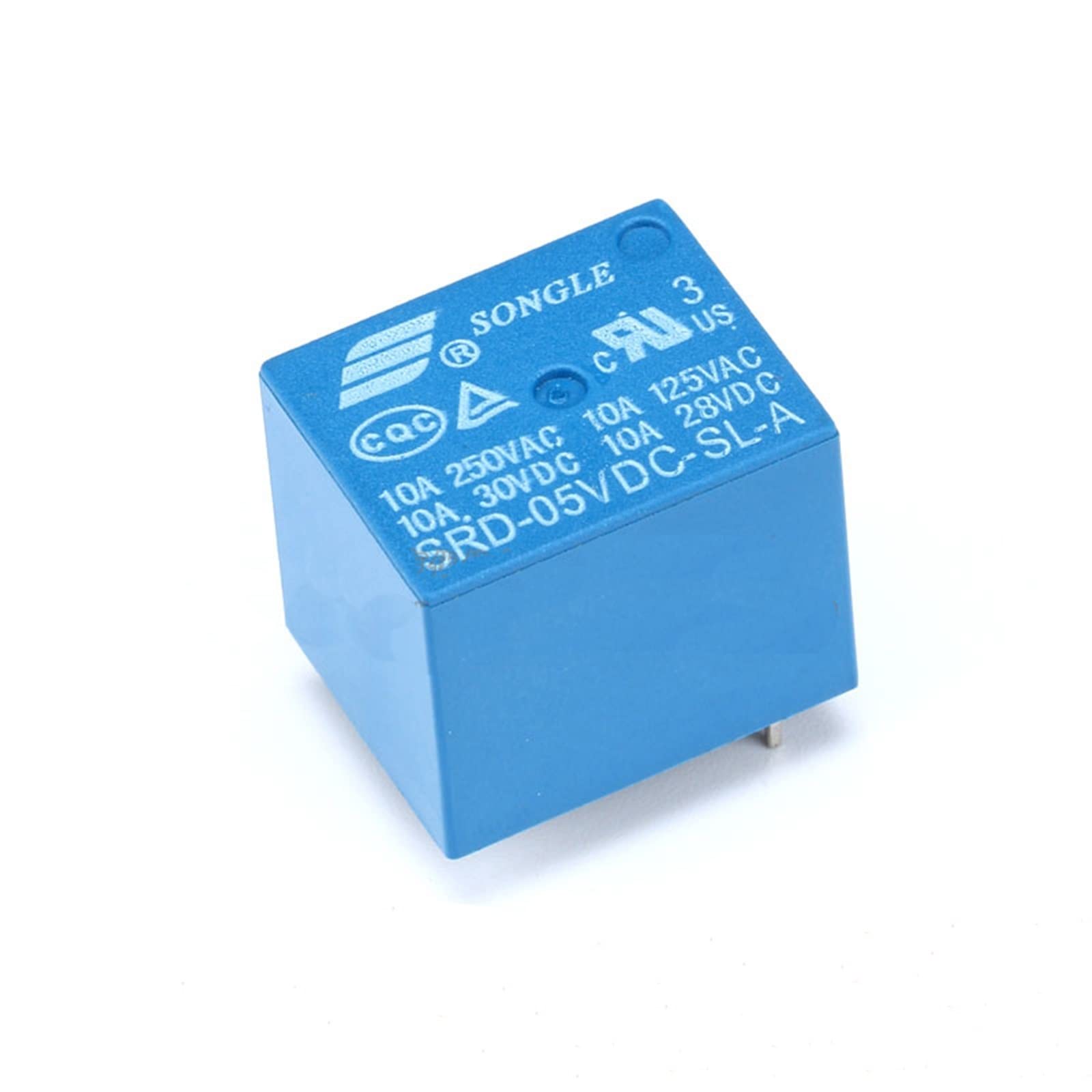VDOQTLJT 10pc Original SRD-05VDC-SL-A T73 5V 10A 4pin DC Power Relay PCB Type Blue Color