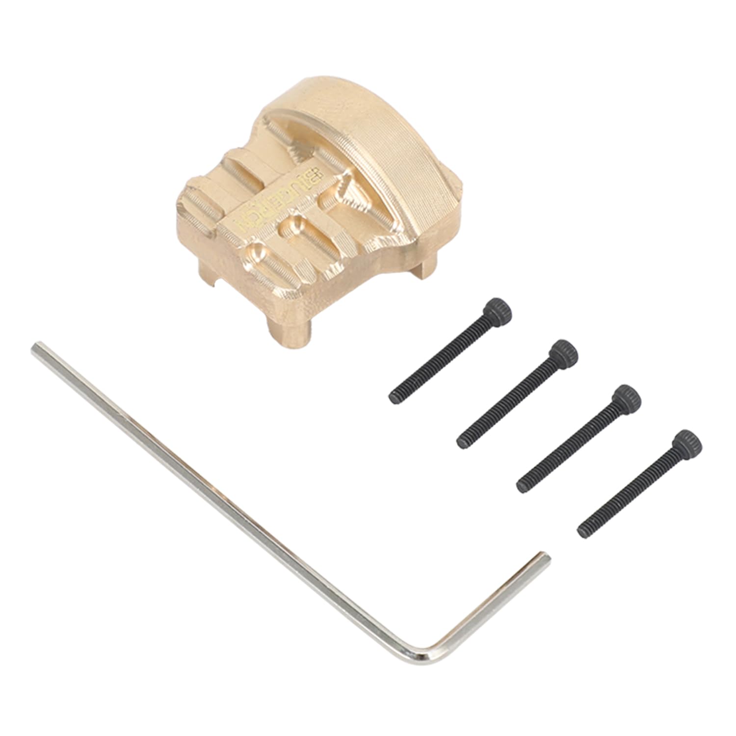 2 Pcs Brass Diff Cover- CNC Front and Rear Axle Cover Coating Finish Diff Cover for 1/18 TRX4M RC Crawler Upgrade Accessories-Gold Style A