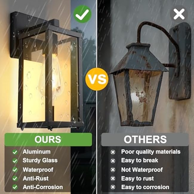 Outdoor Porch Lights Sconce Modern Black Wall Light