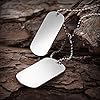 MicVivien Army Style Double Dog Tag Pendant Mens Necklace, Biker 68cm &10cm Ball Chain #3