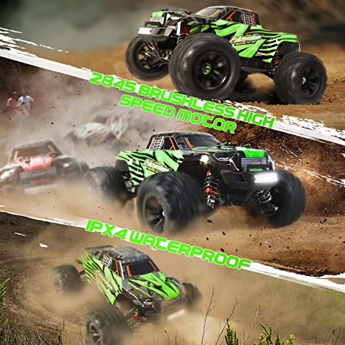 Hosim 1:16 60+Kmh 4Wd Brushless Rc Car, Fast Remote Control Truck For Adults, Radio Cars Off-Road Waterproof Hobby Grade Toy Crawler Electric Vehicle Gift For Boys Children 2 Batteries 40+ Min Play #TOP5