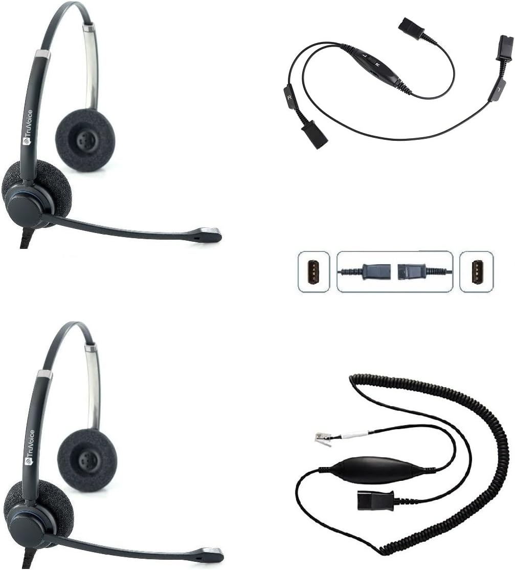 TruVoice HD-150 Headset Training Bundle for Phones | Agent Supervising, Coaching for Office and Call Center | Compatible with All Telephones with H/S Port Including Polycom Mitel Cisco Avaya Yealink