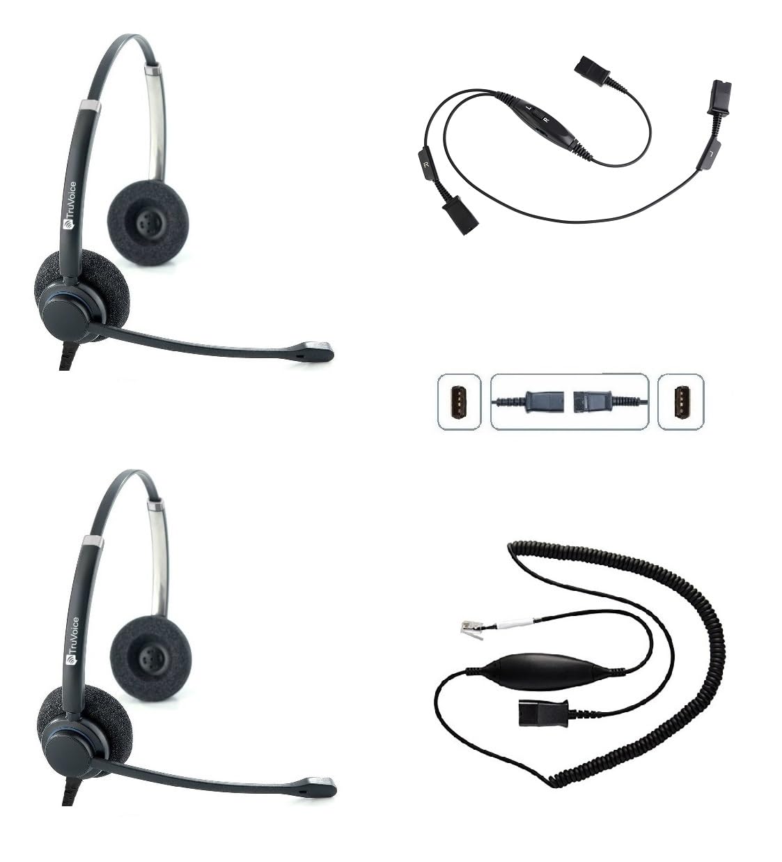 TruVoice HD-150 Headset Training Bundle for Phones | Agent Supervising, Coaching for Office and Call Center | Compatible with All Telephones with H/S