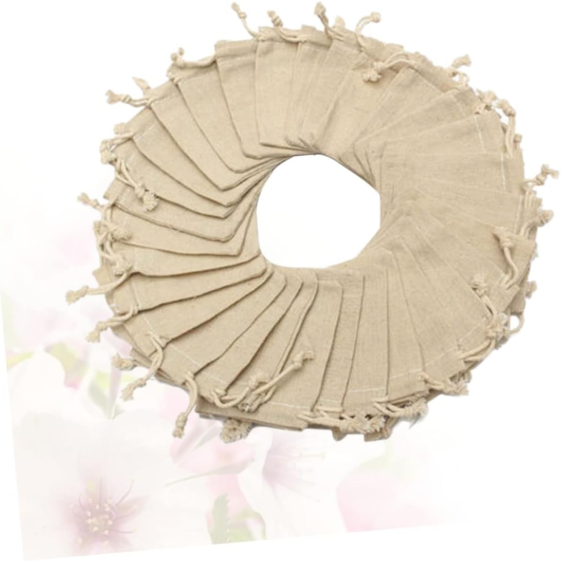 Outanaya 50pcs Drawstring Bags Burlap Material Candy Boxes Party Favors Jewelry Storage Versatile for Events for Gifts