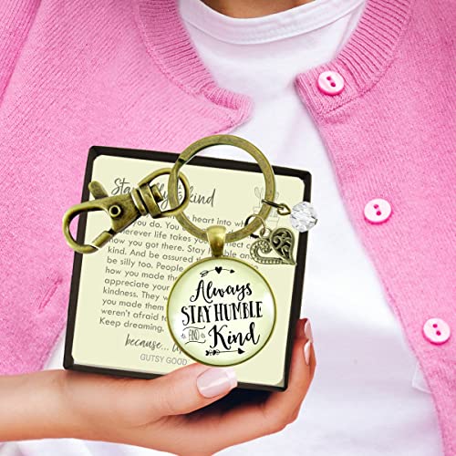 Gutsy Goodness PRKEYW005585 Always Stay Humble And Kind Keychain Country Quote Women Friendship Gift Jewelry thumb #2