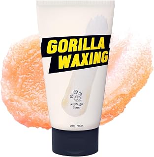 Gorilla Waxing Jelly Sugar Scrub – Exfoliating & Moisturizing Body Polish with Natural Ingredients, Dual Sugar Crystals for Smooth Skin, Prevents Ingrown Hair & Razor Bumps, Korean Skin Care - 7.05 oz