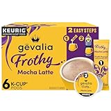 Gevalia Frothy 2-Step Artificially Flavored Mocha Latte Espresso Style K-Cup Coffee Pods & Froth Packets Kit, 6 ct Box