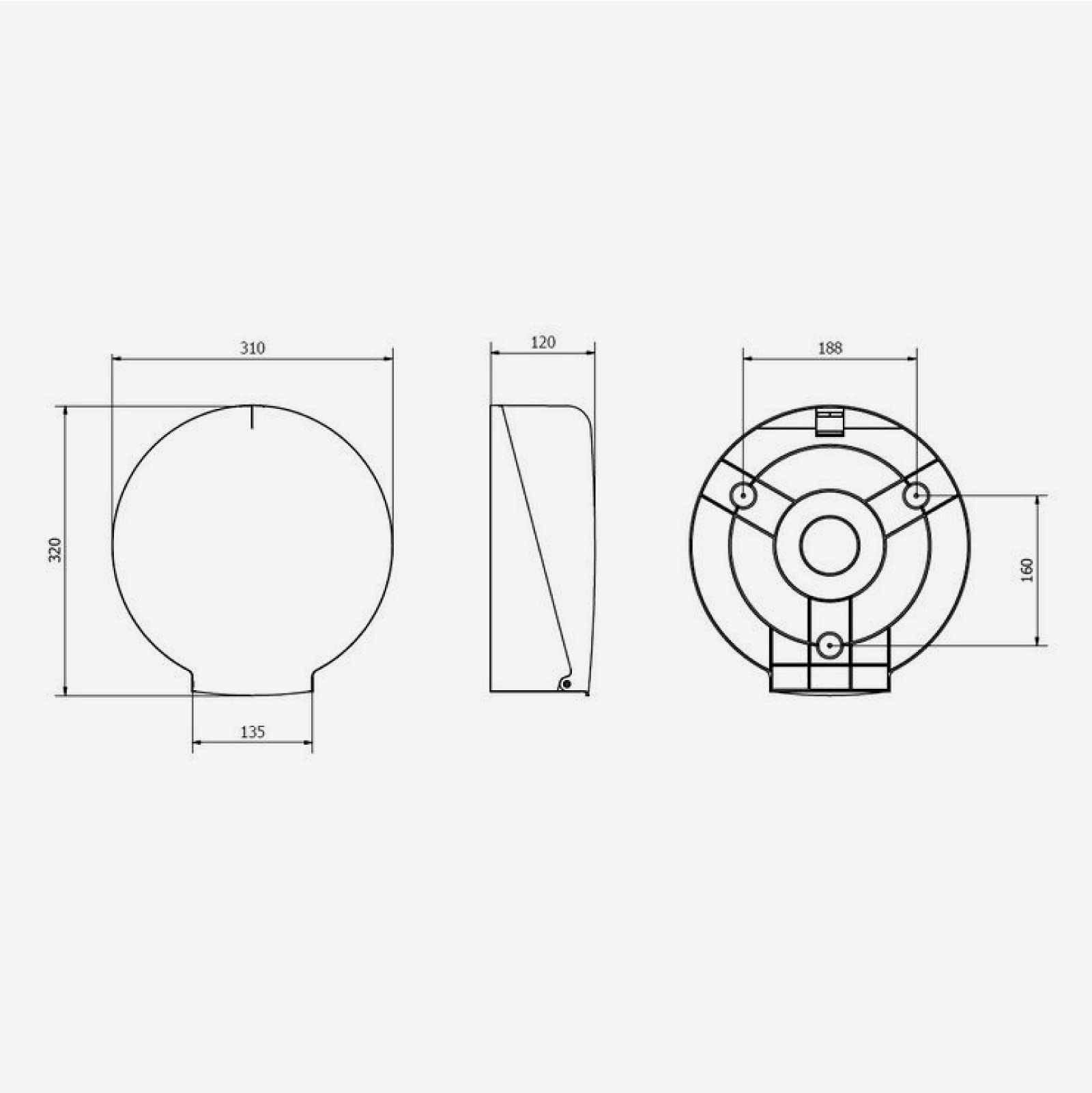 Jofel - Portarrollos de Papel Higiénico Industrial Grande, Dispensador de Papel en Rollos de hasta 400m, max. 260mm de Diámetro, Mandril de 45mm, Ideal en Baños Públicos WC, Azur AE56000, ABS Fumé