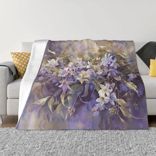 Couverture flanelle violette 203x152 cm plaid grand format - 2