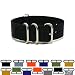 PerFit ZULU4 Ballistic Nylon Watch Strap + Spring Bars, Field Ready/Fashion Forward,, Choose Color/Size(18mm,20mm,22mm,24mm,26mm), Brigade Black, 24mm