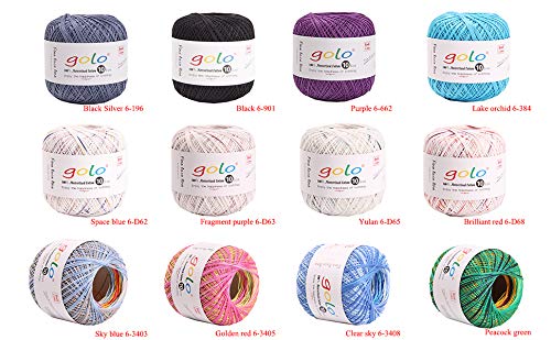 golo Crochet Thread Size 10 Yarn for Hand Knitting Crochet Yarn (Black Silver) - Image 3
