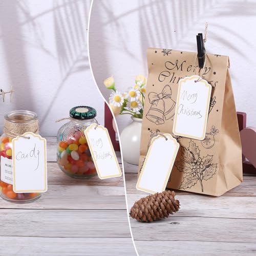 120 PCS White Gift Tags, Gift Tags with String Attached Writable Blank Tags for Valentine\'s Day Gifts Presents Labeling DIY Craft Project 3.5\'\'×2\'\' - Thumbnail 6
