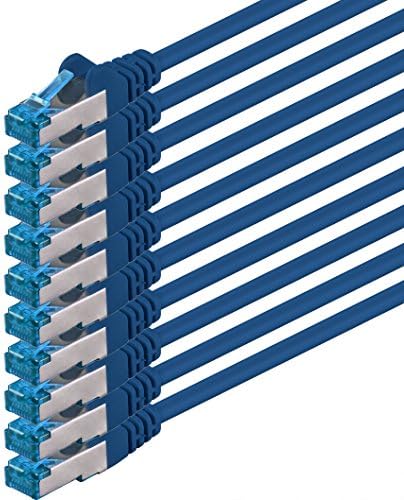 1aTTack.de 2m - CAT6a - network cable 10 - colors CAT 6 A patch cable 10000 Mbit s SFTP PIMF 500 MHz compatible with CAT5 CAT6 CAT7 CAT8 DSL Internet Switch Router