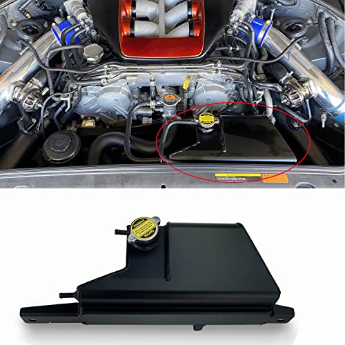 Heinmo Car Aluminum Radiator Coolant Water Expansion Overflow Cooling Tank Reservoir Direct Fit For Gtr R35 Gt-R35 Vr38Dett Can 2009-2015 2016 2017 2018 #TOP1