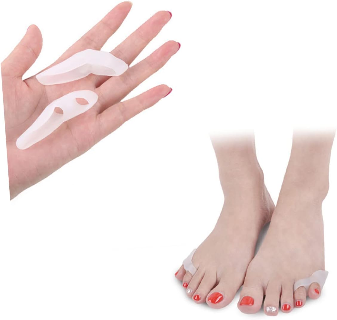 Healifty 4pcs Gel Toe Separators for Pinky Toe Soft Spacers for Bunion Relief and Comfort for Yoga Running and Fitness Activities
