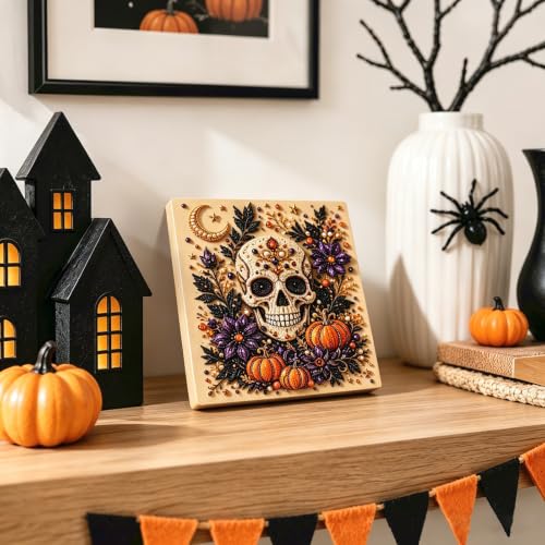 Halloween Diamond Art Kit Pearl Painting Craft Party Favors Gifts Skeleton - image 6