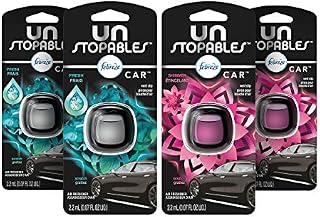 Febreze Car Unstopables Air Freshener Vent Clips, 2 Fresh and Shimmer Scent, 4